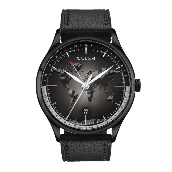 Portal GMT Watch Black black bronze coloured dial